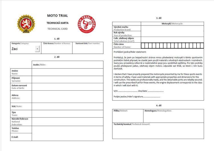 Technická karta 2026